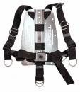 Tecline QR harness with 3mm stainless steel backplate with logo - movable D-rings